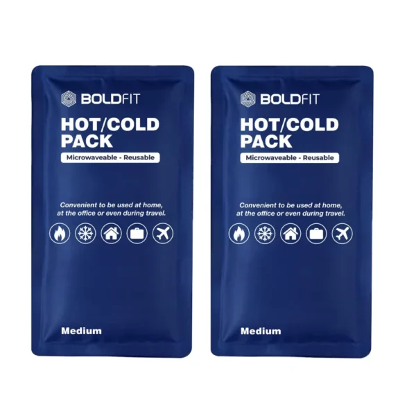 Boldfit Reusable Hot and Cold Ice Pack | Flexible Gel for Injuries, Shoulders, Knee, Back, Neck Hot Compression Gel Pack for Pain Relief-Medium Pack of 2